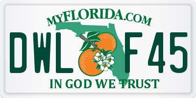 FL license plate DWLF45