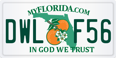 FL license plate DWLF56