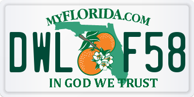 FL license plate DWLF58