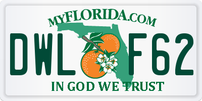 FL license plate DWLF62