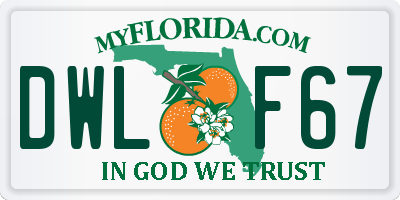 FL license plate DWLF67