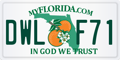 FL license plate DWLF71