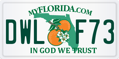 FL license plate DWLF73