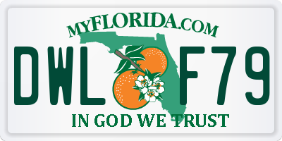 FL license plate DWLF79