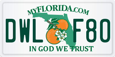 FL license plate DWLF80