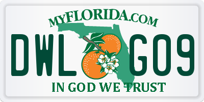 FL license plate DWLG09