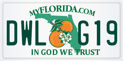 FL license plate DWLG19