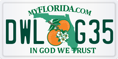 FL license plate DWLG35