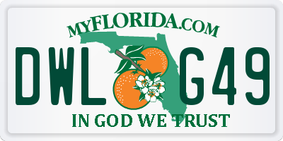 FL license plate DWLG49