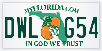 FL license plate DWLG54