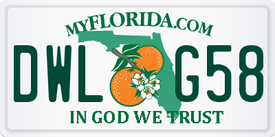 FL license plate DWLG58
