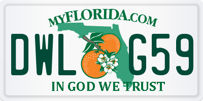 FL license plate DWLG59
