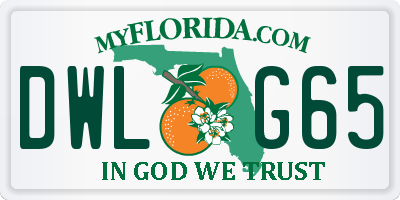FL license plate DWLG65