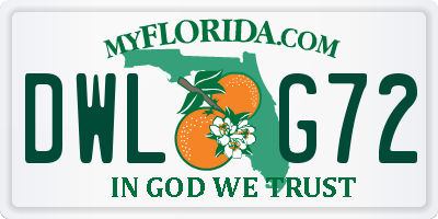 FL license plate DWLG72