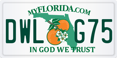 FL license plate DWLG75