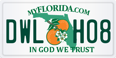 FL license plate DWLH08