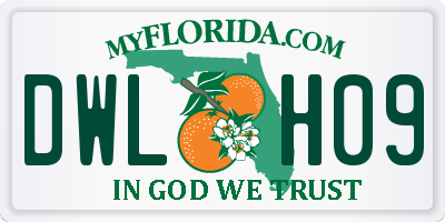 FL license plate DWLH09