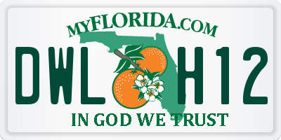FL license plate DWLH12