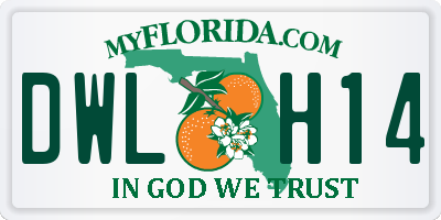 FL license plate DWLH14