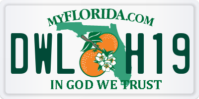FL license plate DWLH19