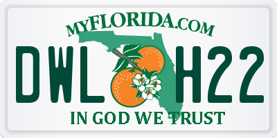 FL license plate DWLH22