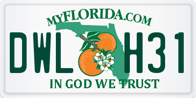 FL license plate DWLH31
