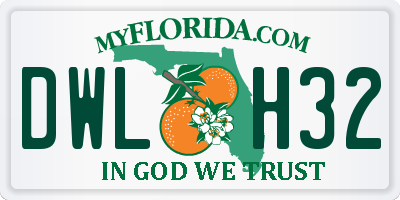 FL license plate DWLH32