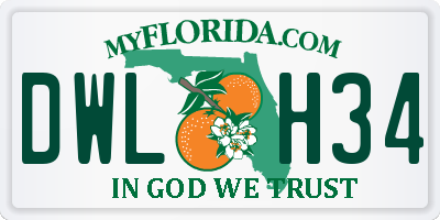 FL license plate DWLH34
