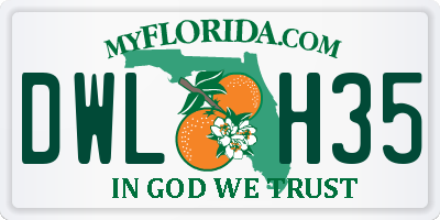 FL license plate DWLH35