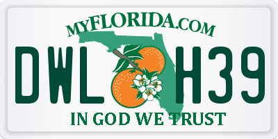 FL license plate DWLH39
