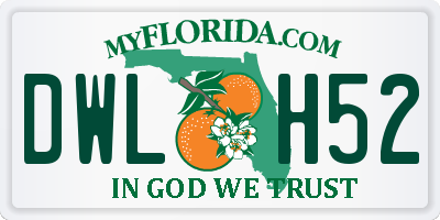 FL license plate DWLH52