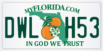 FL license plate DWLH53