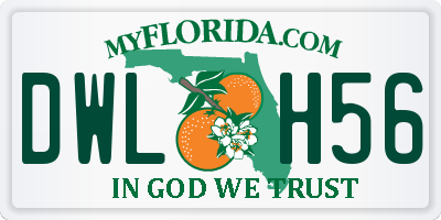 FL license plate DWLH56