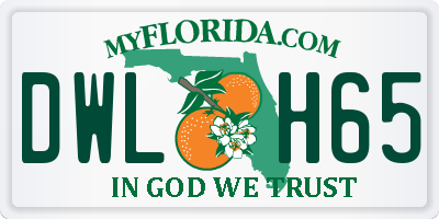 FL license plate DWLH65