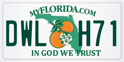 FL license plate DWLH71