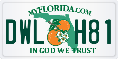 FL license plate DWLH81