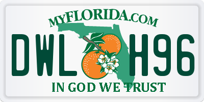 FL license plate DWLH96