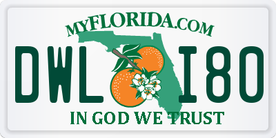 FL license plate DWLI80