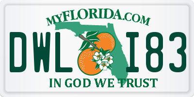 FL license plate DWLI83