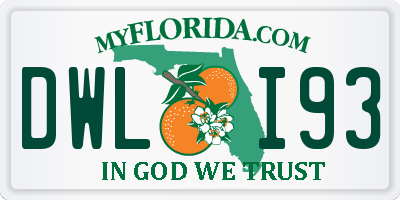 FL license plate DWLI93