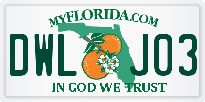 FL license plate DWLJ03