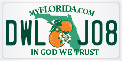 FL license plate DWLJ08