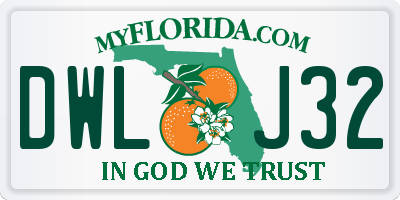 FL license plate DWLJ32