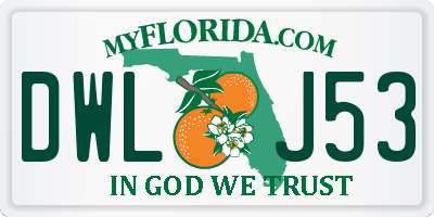 FL license plate DWLJ53