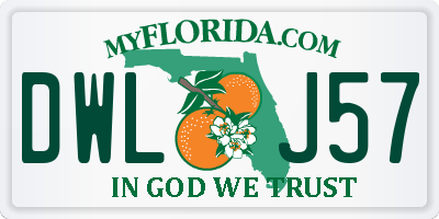 FL license plate DWLJ57