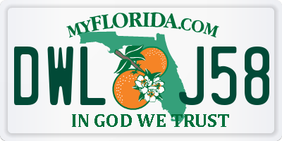 FL license plate DWLJ58