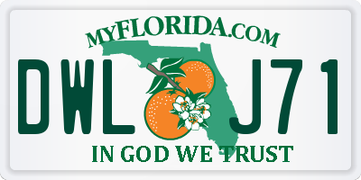 FL license plate DWLJ71