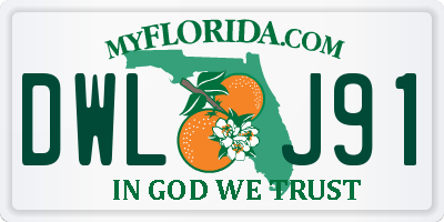 FL license plate DWLJ91