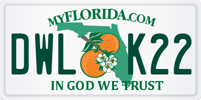 FL license plate DWLK22