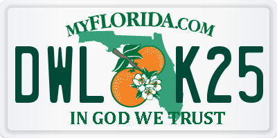 FL license plate DWLK25